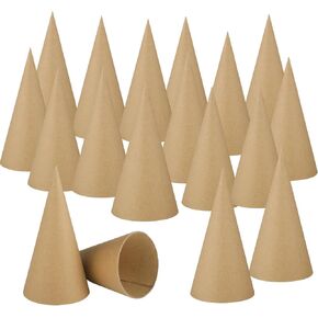 Zhanmai 25 Pcs Paper Mache Cones Open Bottom 5.9 x 2.75 Inch Cardboard Craft Cones for Fall Halloween Christmas DIY Gnomes Ornament Cone Tree Decorations DIY Art Crafts Home Decoration