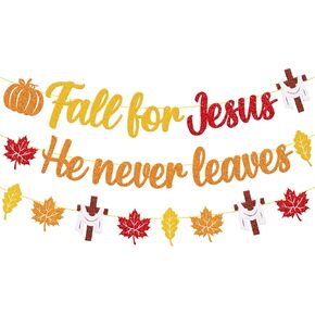 تقع من أجل يسوع، فهو لا يترك أبدًا لافتة زخارف الخريف المسيحية، الديانة المسيحية، أوراق القيقب، موضوع اليقطين، حفلة عيد الشكر، الكنيسة، لوحة الإعلانات، ديكورات لوحة الإعلانات in Kuwait