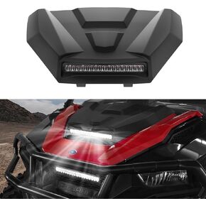 Hood Scoop with Light for Polaris General 1000/XP 1000 2016-2021, Hood Scoop with LED Auxiliary Light Kit for Polaris General 1000/4 1000/ XP 1000/ XP 4 1000 2016-2021 Accessories