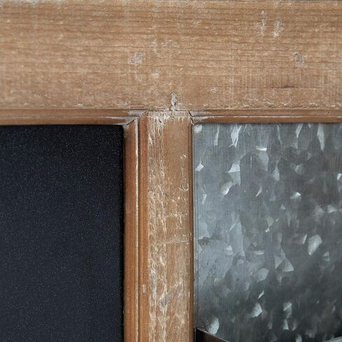 Kate and Laurel Idamae Wood Framed Chalkboard Wall Organizer with Mail Holders and Key Hooks, 28" x 25", Rustic Brown, Farmhouse-Inspired Chalkboard in Saudi Arabia