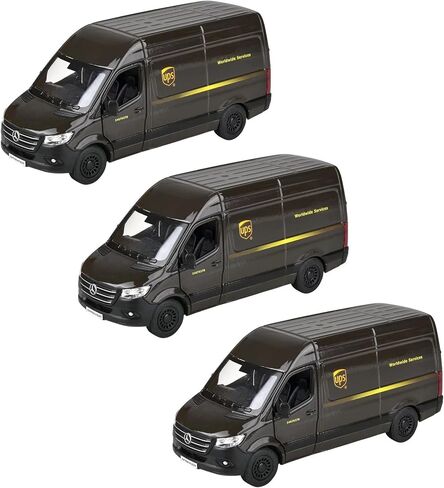 Diecast Pull Back UPS Delivery Van (2 Pack) (5") with Pullback Motion - Compatible with Mercedes-Benz Sprinter UPS Edition Delivery Van 1:48 Scale (Two UPS Trucks) in Saudi Arabia
