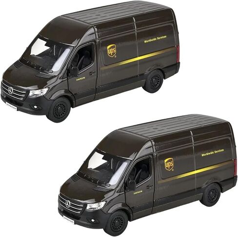 Diecast Pull Back UPS Delivery Van (2 Pack) (5") with Pullback Motion - Compatible with Mercedes-Benz Sprinter UPS Edition Delivery Van 1:48 Scale (Two UPS Trucks) in Saudi Arabia