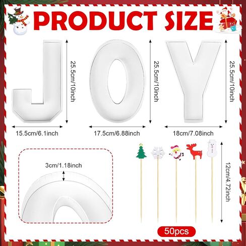 JOY Cardboard Letter Set with 50 Pcs Christmas Cocktail Fruit Picks Christmas Decorative Platters Party Charcuterie Letters Christmas Serving Tray Fillable Paper Box for Wedding Bachelorette Birthday in Saudi Arabia