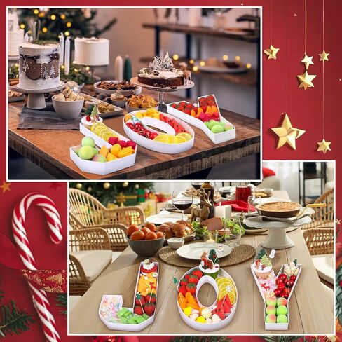 JOY Cardboard Letter Set with 50 Pcs Christmas Cocktail Fruit Picks Christmas Decorative Platters Party Charcuterie Letters Christmas Serving Tray Fillable Paper Box for Wedding Bachelorette Birthday in Saudi Arabia