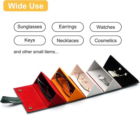 Travel Sunglasses Organizer, Sunglass Travel Case for Multiple Pairs, Foldable Hanging Eyeglass Storage with 5 Slots in Kuwait