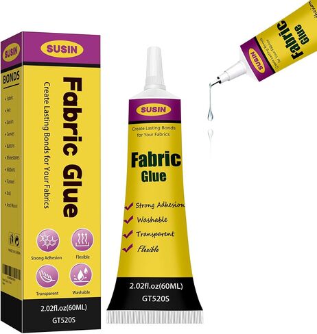 Strong Fabric Glue Permanent Clear - No Sew Fabric Glue for Clothing Washable in Saudi Arabia