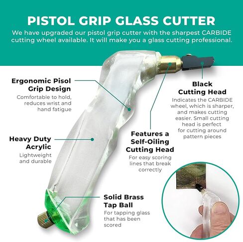 Professional Eleven Piece Mosaic Glass Toolkit: Dual Wheel Carbide Cutter, Tile Nipper, 1" Running Pliers, Pistol Grip Cutter, Precision Tweezers, Safety Glasses and Sponges - Craft Perfection! in Kuwait