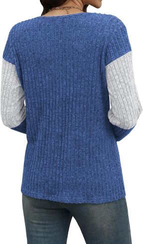 قمصان نسائية خريفية عصرية، سترات نسائية برقبة على شكل V وأكمام طويلة، بلوفر كاجوال خفيف الوزن in Kuwait