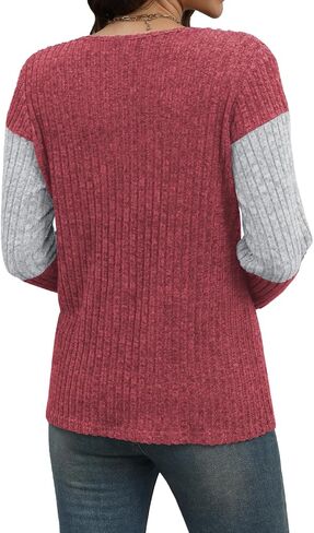 Womens Tops Fall Fashion Sweatshirts for Women V Neck Long Sleeve Sweaters Lightweight Dressy Casual Pullover in Saudi Arabia