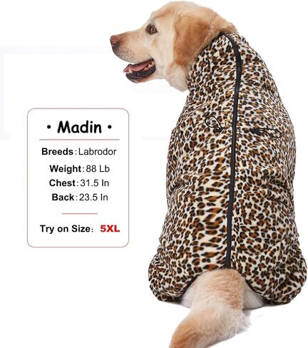 Dog Winter Warm Coats 4-Legs Fleece for Large Medium Dogs, High Collar Dog Cold Weather Coat Full Body Dog Snowsuit Comfort Windproof Dog Sweater (Camouflag, X-Large) in Kuwait