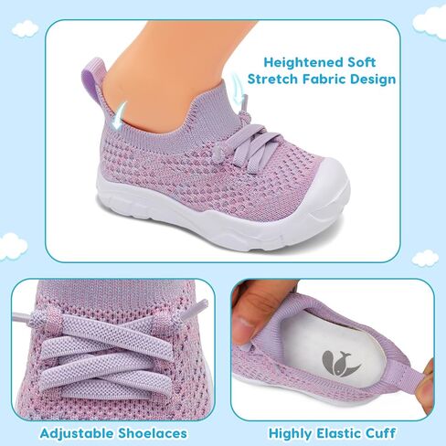 FEETCITY Toddler Sneakers Toddler Walking Shoes Boys Girls Toddler Tennis Shoes Lightweight Brethable Kids Slip On Shoes in Saudi Arabia