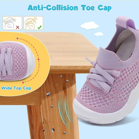 FEETCITY Toddler Sneakers Toddler Walking Shoes Boys Girls Toddler Tennis Shoes Lightweight Brethable Kids Slip On Shoes in Saudi Arabia