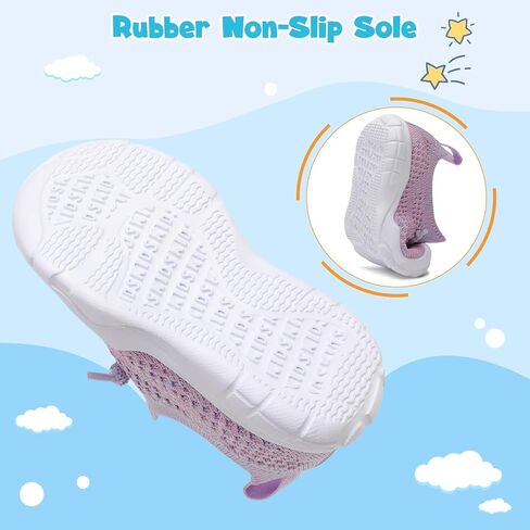 FEETCITY Toddler Sneakers Toddler Walking Shoes Boys Girls Toddler Tennis Shoes Lightweight Brethable Kids Slip On Shoes in Saudi Arabia