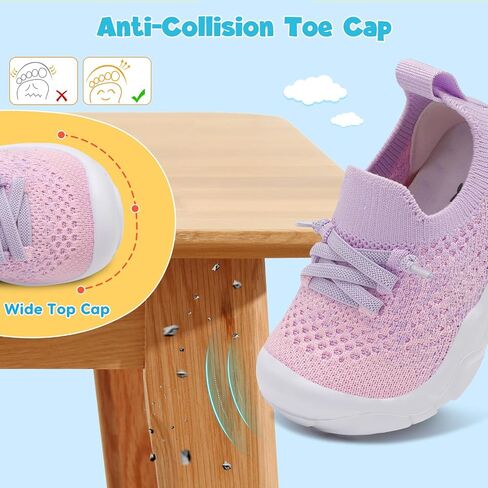 FEETCITY Toddler Sneakers Toddler Walking Shoes Boys Girls Toddler Tennis Shoes Lightweight Brethable Kids Slip On Shoes in Saudi Arabia