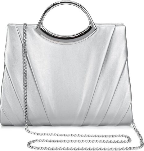 Clutch Purses for Women Formal, Pleated PU Leather Evening Bag, Elegant Evening Handbags for Party, Prom, Wedding in Saudi Arabia