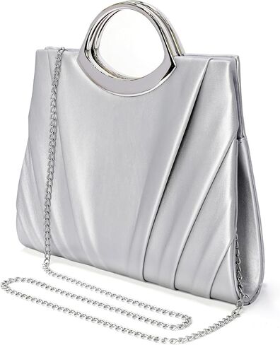 Clutch Purses for Women Formal, Pleated PU Leather Evening Bag, Elegant Evening Handbags for Party, Prom, Wedding in Saudi Arabia