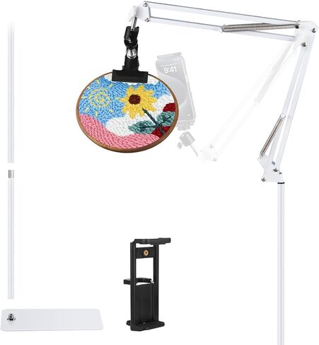 Embroidery Floor Stand, Embroidery Hoop stnad, Lap Cross Stitch Stand, Suitable for Embroidery Hoops, Embroidery Hoop Stand, Cross Stitch Stand, Embroidery Stand for Cross Stitch Supplies（Black） in Kuwait