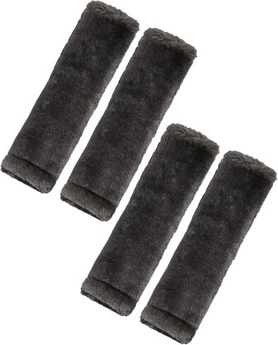 Faux Sheepskin Seat Belt Cover, Soft & Comfortable Seat Belt Shoulder Pad, Thick Car Seat Belt Cushion, Seat Belt Neck Protector for Kids Adults 4 Pack (Black) in Saudi Arabia