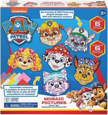 صور فسيفساء Addo Paw Patrol - مجموعة الفنون والحرف اليدوية للأطفال - مجموعة أدوات بلاط الفسيفساء للأطفال - اصنع Skye، Chase، Marshall مع فسيفساء ملونة خالية من الفوضى للأطفال الذين تتراوح أعمارهم بين 3 و4 و5 و6 و7 سنوات in Kuwait