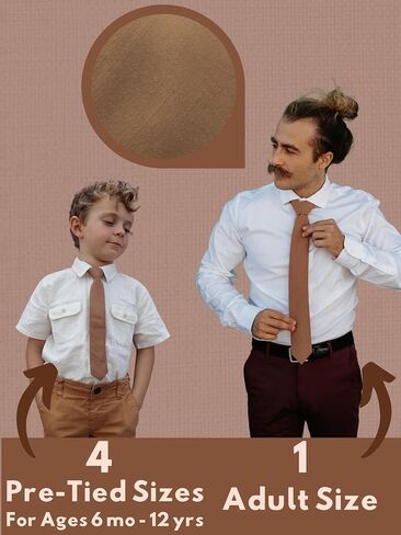 Otis & Oliver Boys Solid Color Tie Pre-Tied Kids Necktie Age 1-12 Adjustable Woven Cotton Church Wedding School Graduation in Saudi Arabia