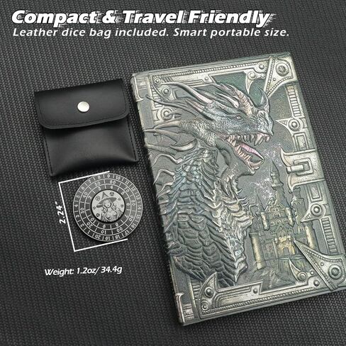PJOY Spinner Dice 7-in-1 Metal DND Dice Set Built-in D4, D6, D8, D10, D%, D12 and D20 Unique Dice Spinner Wizard Metal D&D Dice for Dungeons and Dragons DND Gifts Stocking Stuffers in Saudi Arabia