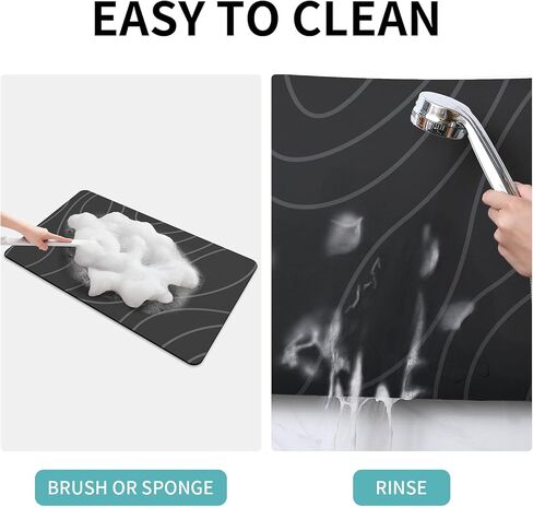 Schweek Bath Mat Rug Sets 5 Piece, Super Absorbent Quick Dry Bathroom Rugs Sets Non Slip Rubber Bath Mats Fit Under Door Thin Floor Mat U Shape Toilet Mats Set for Bathroom Bathtub Sink in Saudi Arabia