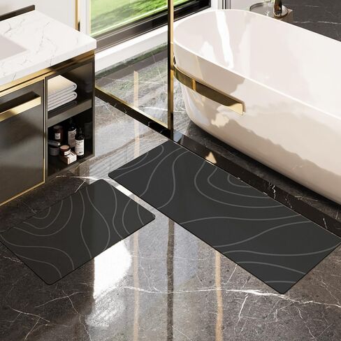 schweek حمام حصيرة مجموعات البساط 5 قطعة، سوبر ماصة سريعة الجفاف الحمام السجاد مجموعات عدم الانزلاق المطاط ماتس حمام تناسب تحت الباب رقيقة الكلمة حصيرة u الشكل الحصير المرحاض مجموعة لحوض الاستحمام الحمام بالوعة in Kuwait