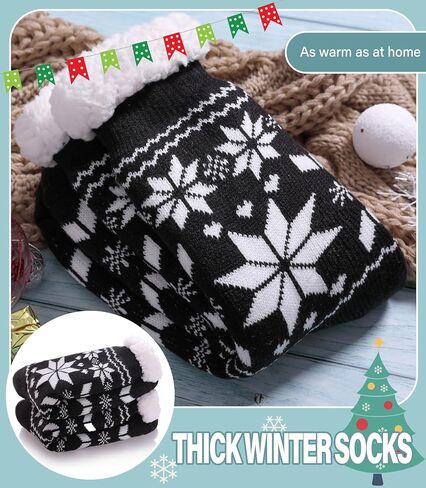 Slipper Socks for Women Fuzzy Non Slip Winter Thick Warm Soft Cozy Fleece Lining Home Socks with Grippers in Saudi Arabia