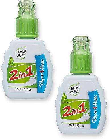 Paper Mate 42032 Liquid Paper 2 in 1 Correction Fluid, 22ml, 2 Count in Saudi Arabia