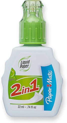 Paper Mate 42032 Liquid Paper 2 in 1 Correction Fluid, 22ml, 2 Count in Saudi Arabia