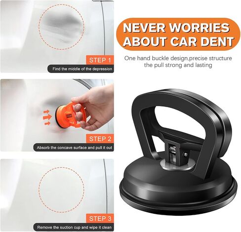 Car Dent Puller-2 Pack Small Dent Remover Tool for car Paintless Dent Removal Kit-Suction Cup Dent Puller Removal Tool（Orange+Orange） in Saudi Arabia