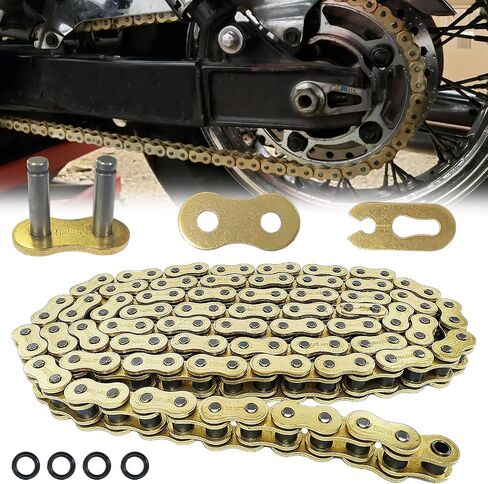 525 X-Ring Motorcycle Chain 128 Links with Connecting Master Link, High Performance Gold Drive Chain for Motorcycle, Mini Bike, Dirt Bike, Bycicles in Saudi Arabia