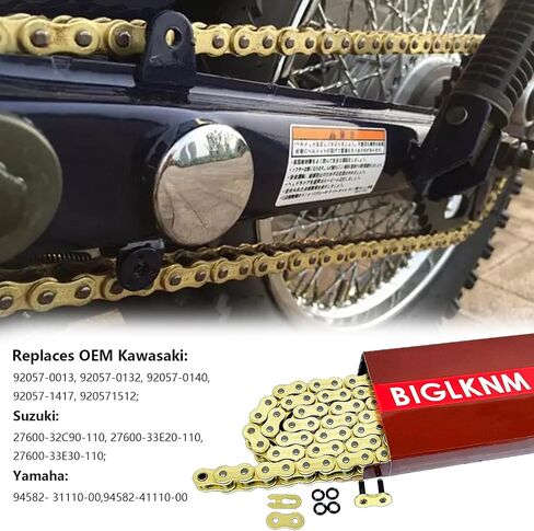 525 X-Ring Motorcycle Chain 128 Links with Connecting Master Link, High Performance Gold Drive Chain for Motorcycle, Mini Bike, Dirt Bike, Bycicles in Saudi Arabia