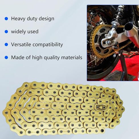 525 X-Ring Motorcycle Chain 128 Links with Connecting Master Link, High Performance Gold Drive Chain for Motorcycle, Mini Bike, Dirt Bike, Bycicles in Saudi Arabia