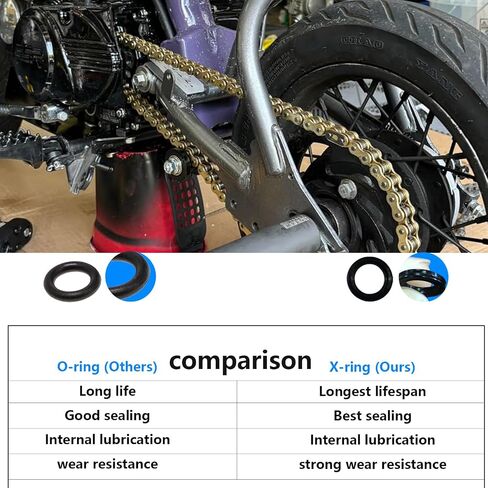 525 X-Ring Motorcycle Chain 128 Links with Connecting Master Link, High Performance Gold Drive Chain for Motorcycle, Mini Bike, Dirt Bike, Bycicles in Saudi Arabia
