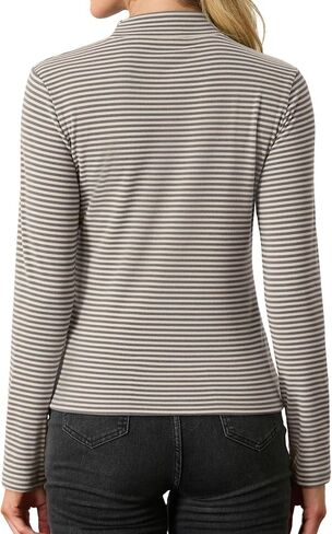 PrinStory Women's Turtleneck Long Sleeve Shirts 2024 Fall Fashion Basic Layering Slim Fit Soft Thermal Underwear Tops in Kuwait