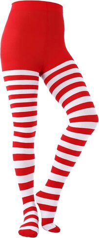 3 Pairs Christmas Striped Tights Full Length Tights Thigh High Stocking for Christmas Halloween Costume Accessory in Saudi Arabia