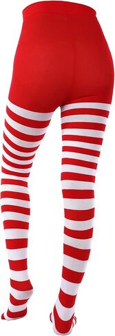 3 Pairs Christmas Striped Tights Full Length Tights Thigh High Stocking for Christmas Halloween Costume Accessory in Saudi Arabia