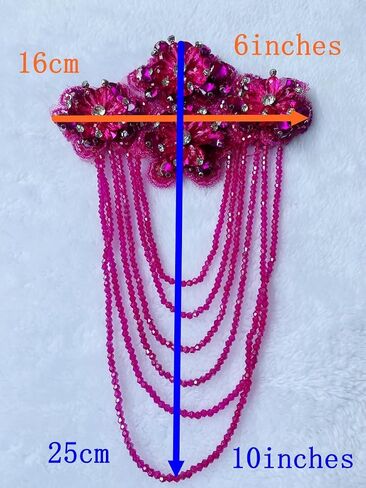 Handmade 3D Three-Dimensional Flower Rhinestones Applique Sewing Crystal Fringe Beads Sequins Patches Accessory for Wedding Dresses DIY Decorative 6X10inches 1PCS/Bag (Black) in Saudi Arabia