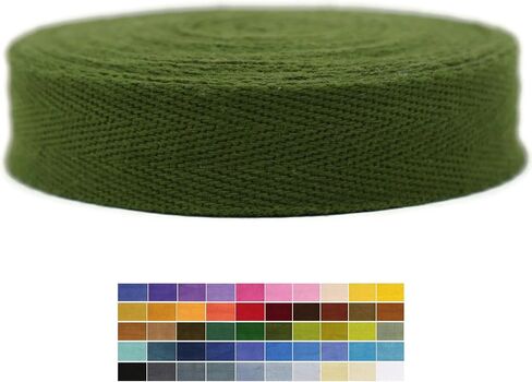 1" & 1.18" & 1.5'' & 2" Cotton Twill Tape - 10 Yards - 50+ Colors -%100 Natural Cotton 1 Inch 1.5 Inch 2 Inch Herringbone Bias Binding Cotton Tape Trim for Sewing Wrapping Craft DIY 10573 (Silver)… in Kuwait