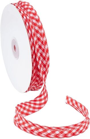 NBEADS 40 Yards Double Fold Bias Tape, 0.8 Inch Gingham Bias Binding Tape Polyester Pre-fold Bulk Bias Tape for Sewing Seaming Hemming Piping Quilting, Lilac in Kuwait