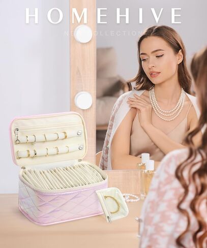 Travel Jewelry Bags, 10Pcs Clear Velvet Zipper Travel Jewelry Organizer, Portable Anti Tarnish Jewelry Storage Pouch Bag Gift for Women Girl, 10Pcs Bags in Kuwait