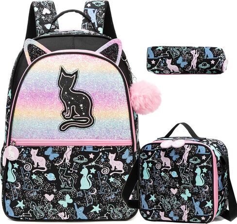 Meetbelify Cute Unicorn Sequin Backpacks for Girls School Backpacks with Lunch Box for Elementary Students Girls Backpacks Ages 8-10 Kids Travel 3 in 1 Bookbag Set for Girls in Saudi Arabia