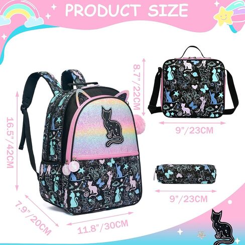 Meetbelify Cute Unicorn Sequin Backpacks for Girls School Backpacks with Lunch Box for Elementary Students Girls Backpacks Ages 8-10 Kids Travel 3 in 1 Bookbag Set for Girls in Saudi Arabia