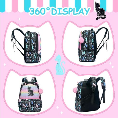 Meetbelify Cute Unicorn Sequin Backpacks for Girls School Backpacks with Lunch Box for Elementary Students Girls Backpacks Ages 8-10 Kids Travel 3 in 1 Bookbag Set for Girls in Saudi Arabia