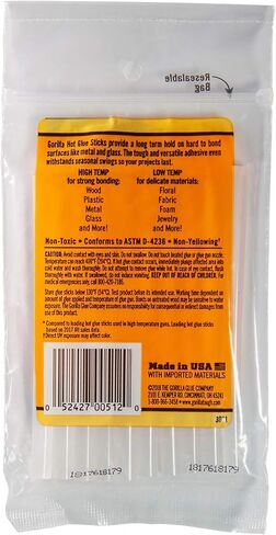 Gorilla Hot Glue Sticks, Mini Size, 4" Long x .27" Diameter, 10 Count, Clear, (Pack of 1) in Saudi Arabia