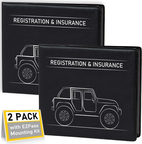 CANOPUS Car Registration and Insurance Holder, Car Document Holder, Vehicle Registration and Insurance Card Holder, Wallet for Auto, Trailer, Motorcycle, Truck, Vehicle Paperwork Organizer (2 Pack) in Kuwait
