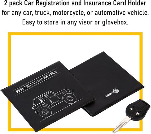 CANOPUS Car Registration and Insurance Holder, Car Document Holder, Vehicle Registration and Insurance Card Holder, Wallet for Auto, Trailer, Motorcycle, Truck, Vehicle Paperwork Organizer (2 Pack) in Kuwait