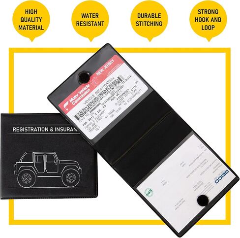 CANOPUS Car Registration and Insurance Holder, Car Document Holder, Vehicle Registration and Insurance Card Holder, Wallet for Auto, Trailer, Motorcycle, Truck, Vehicle Paperwork Organizer (2 Pack) in Kuwait