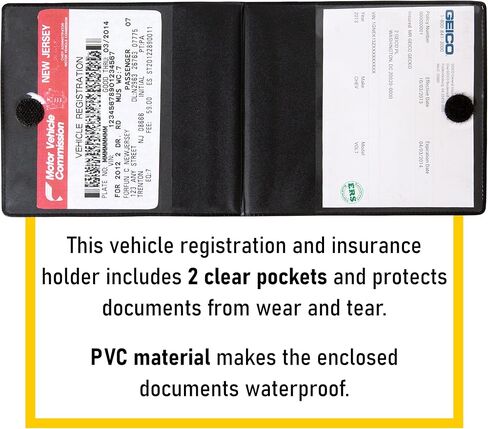 CANOPUS Car Registration and Insurance Holder, Car Document Holder, Vehicle Registration and Insurance Card Holder, Wallet for Auto, Trailer, Motorcycle, Truck, Vehicle Paperwork Organizer (2 Pack) in Kuwait